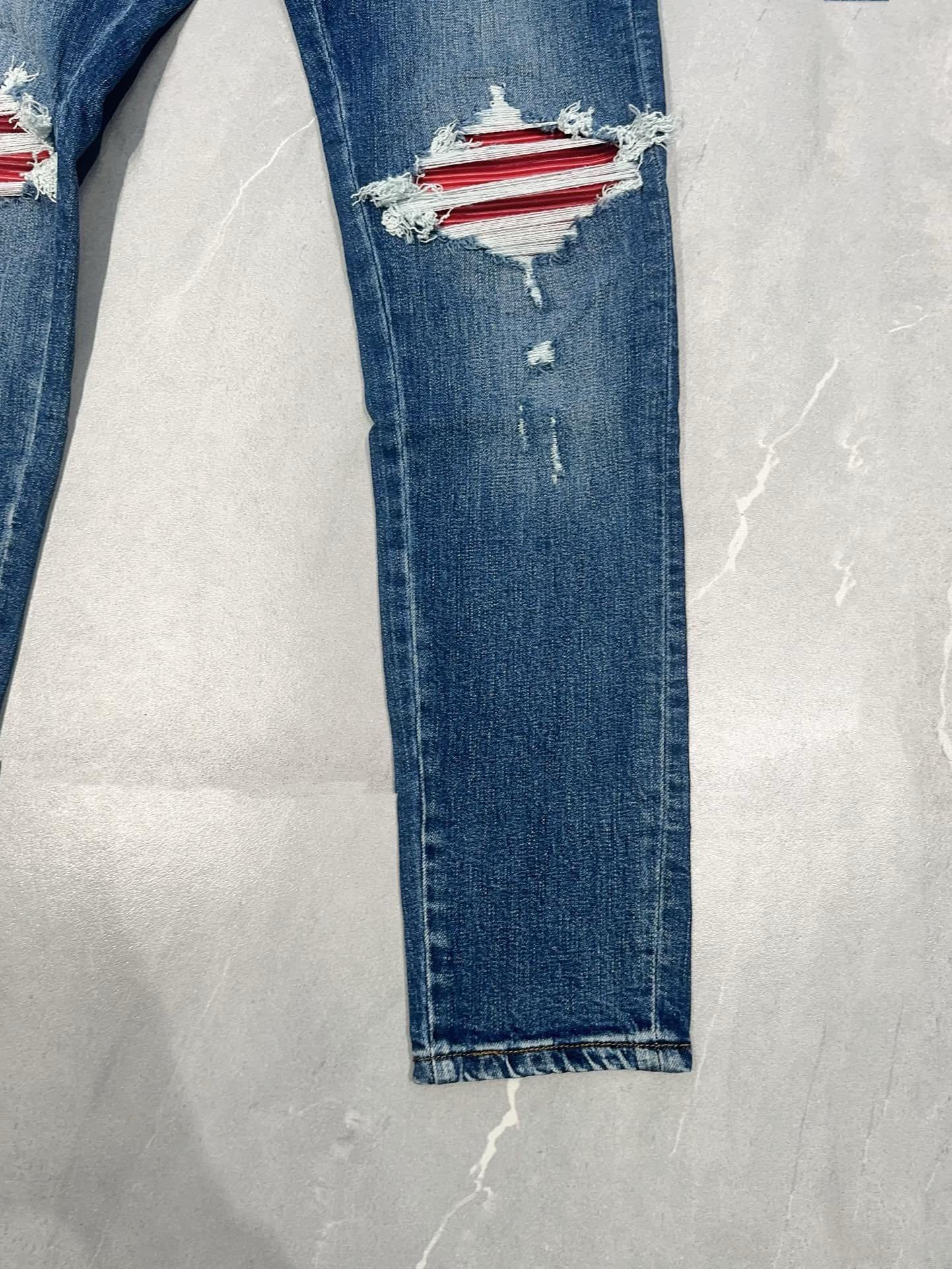 AMIRI MX1 INDIGO RED SUEDE JEANS