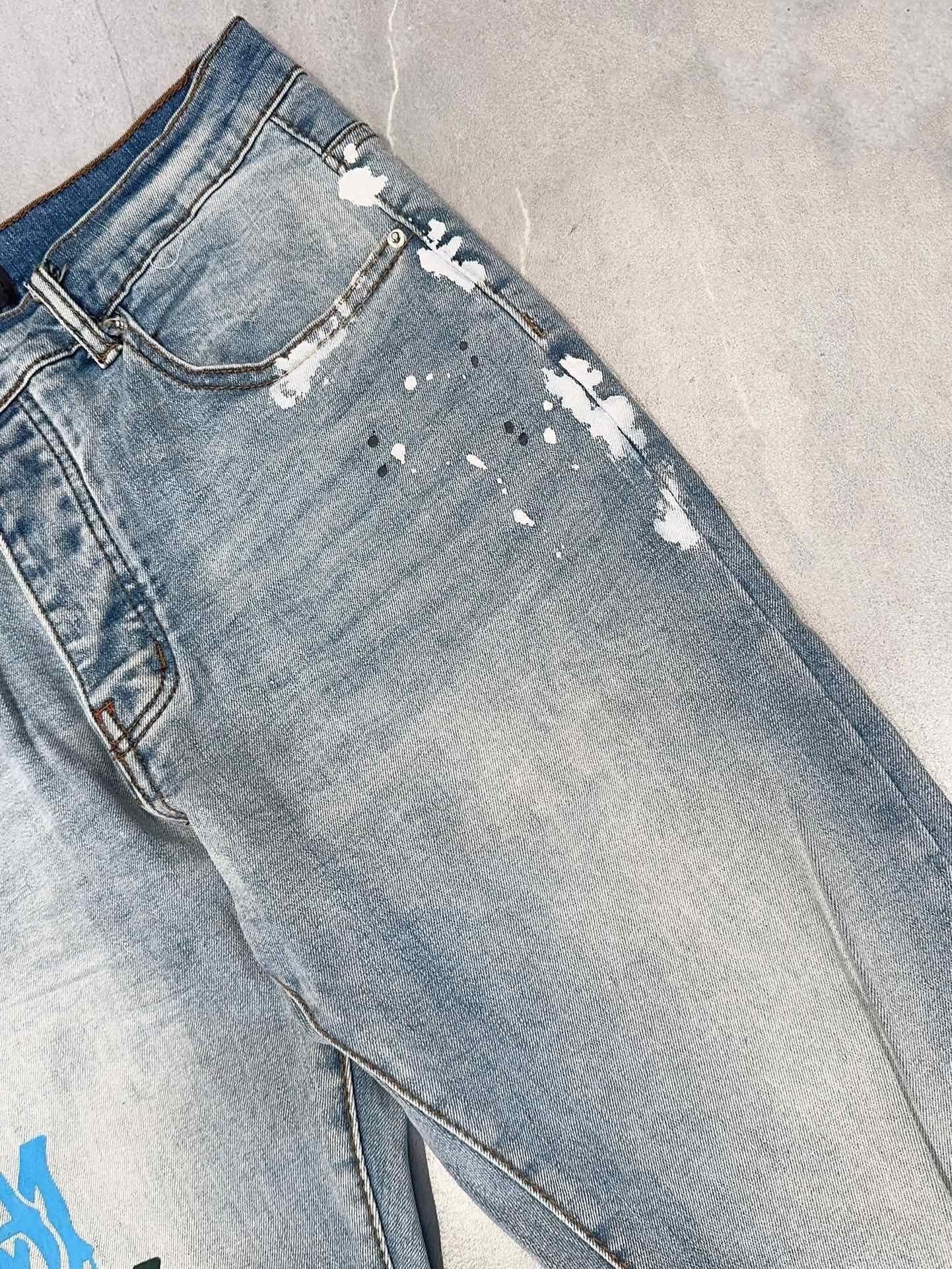 AMIRI MA DRIP SKINNY JEANS 'LIGHT INDIGO'