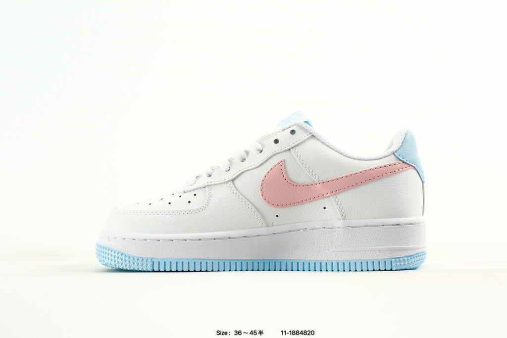 NIKE (WMNS) AIR FORCE 1 '07 'WHITE PINK FOAM GLACIER BLUE' SNEAKERS