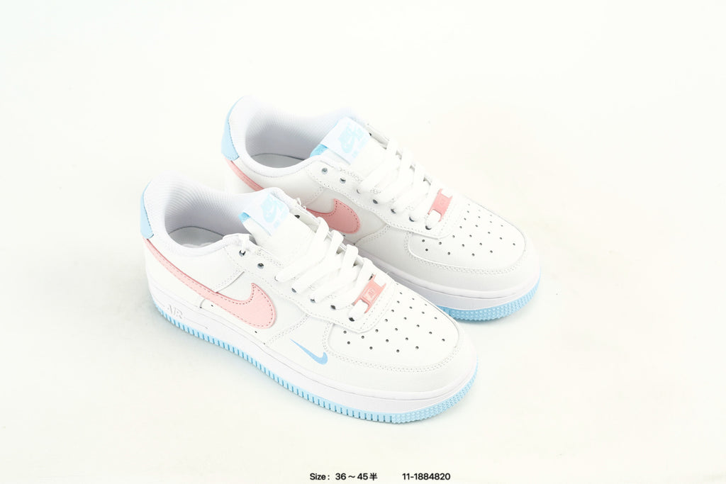 NIKE (WMNS) AIR FORCE 1 '07 'WHITE PINK FOAM GLACIER BLUE' SNEAKERS