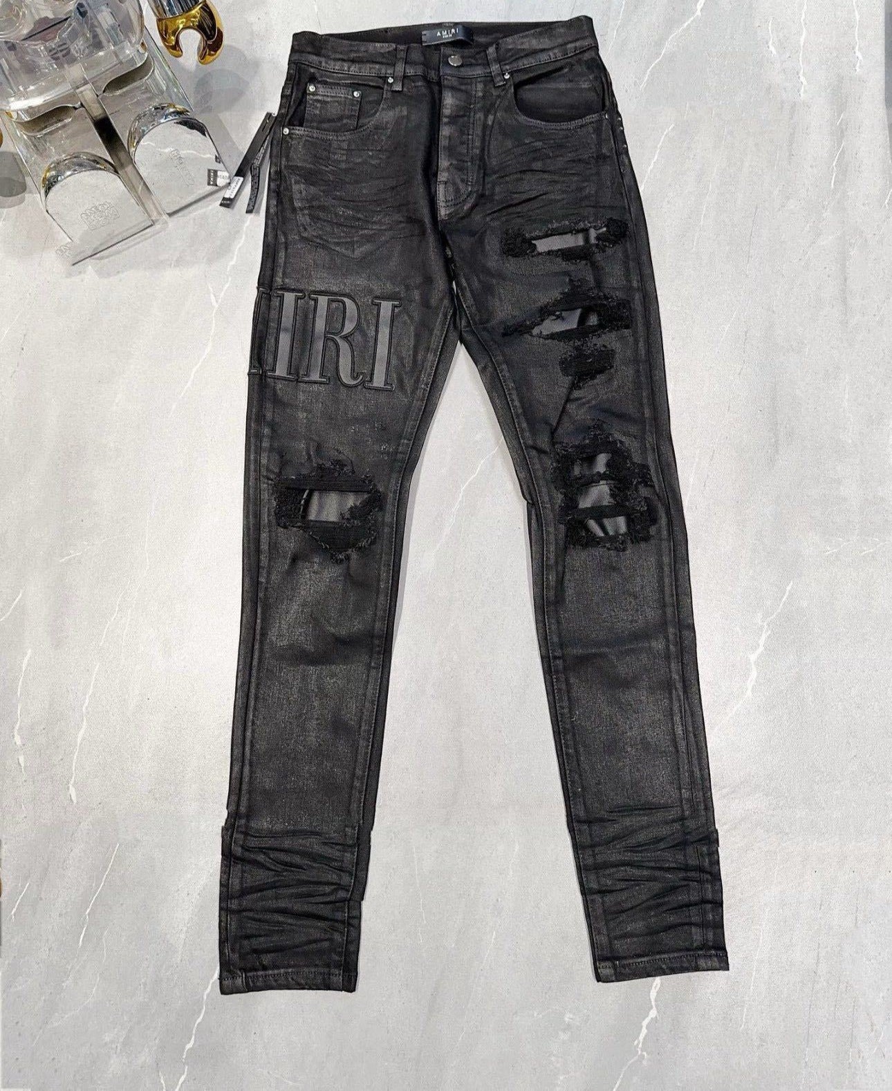 AMIRI WAX LOGO JEAN 'BLACK'