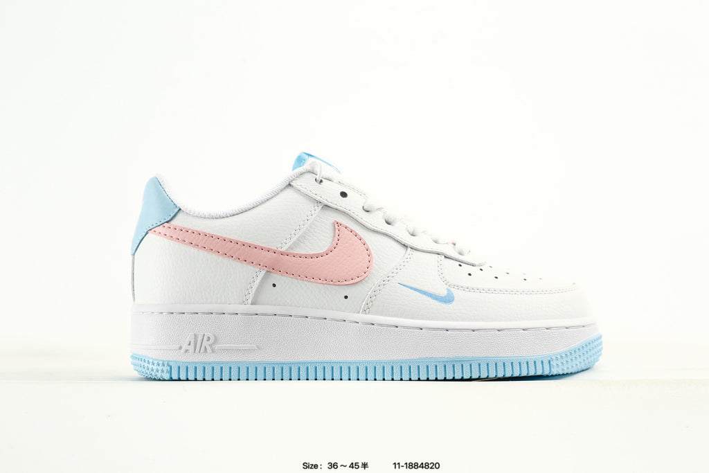 NIKE (WMNS) AIR FORCE 1 '07 'WHITE PINK FOAM GLACIER BLUE' SNEAKERS