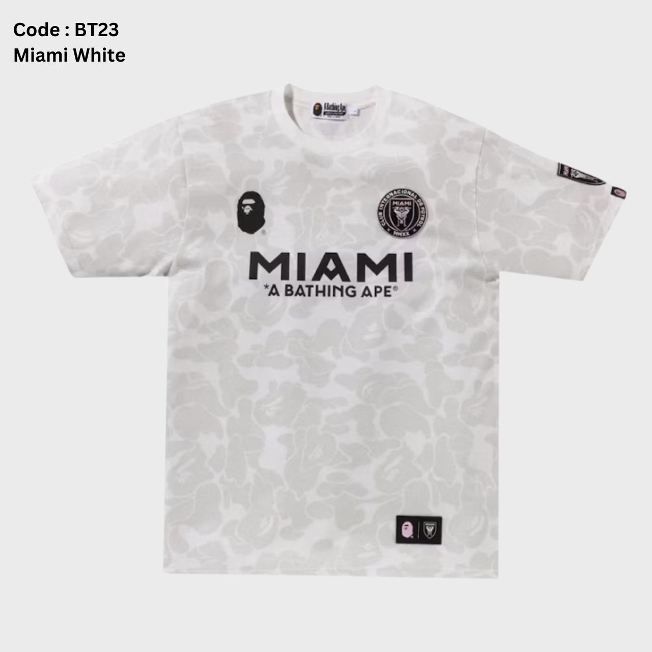 BAPE x INTER MIAMI CF CAMO TEE 'WHITE'