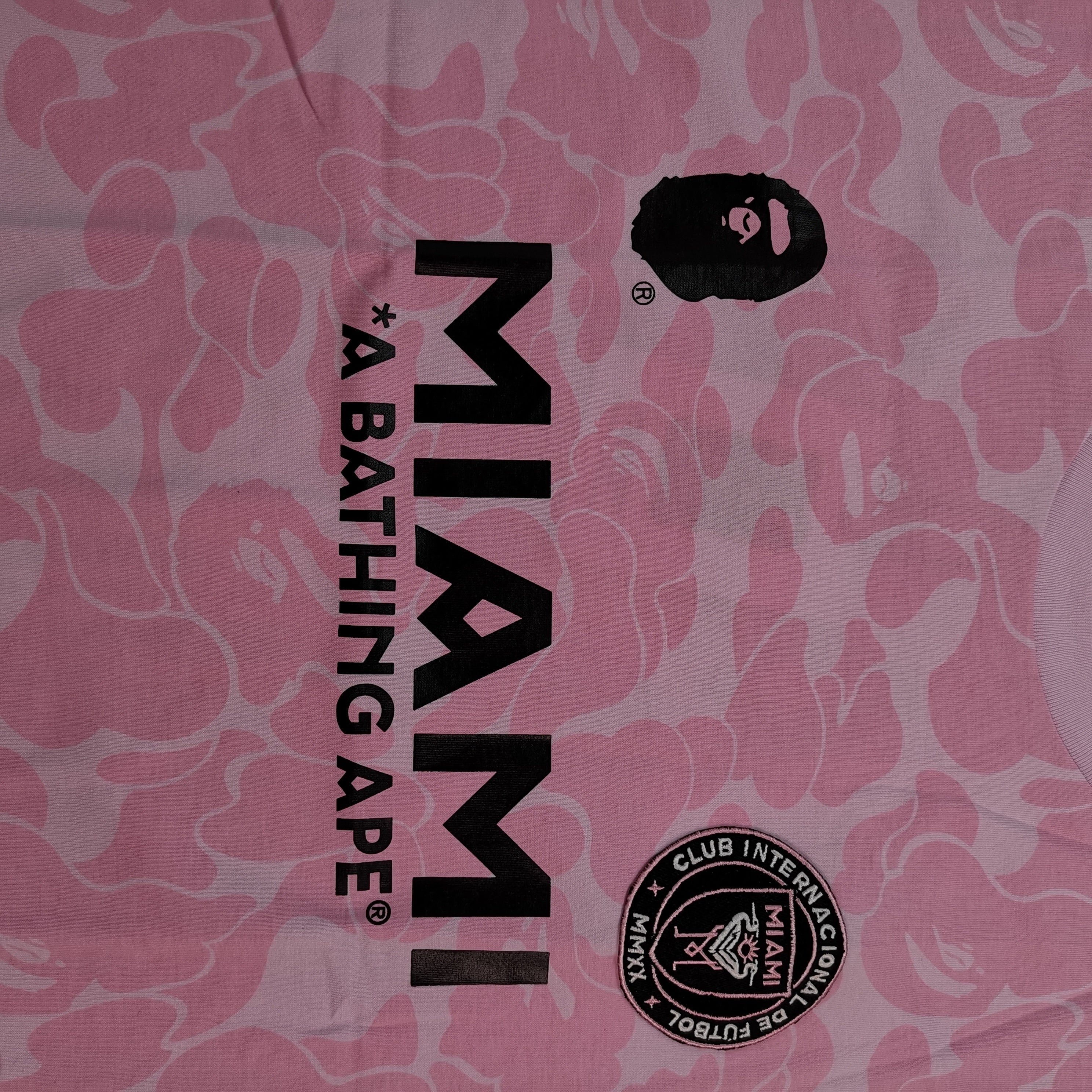BAPE x INTER MIAMI PINK CAMO JERSEY SHIRT