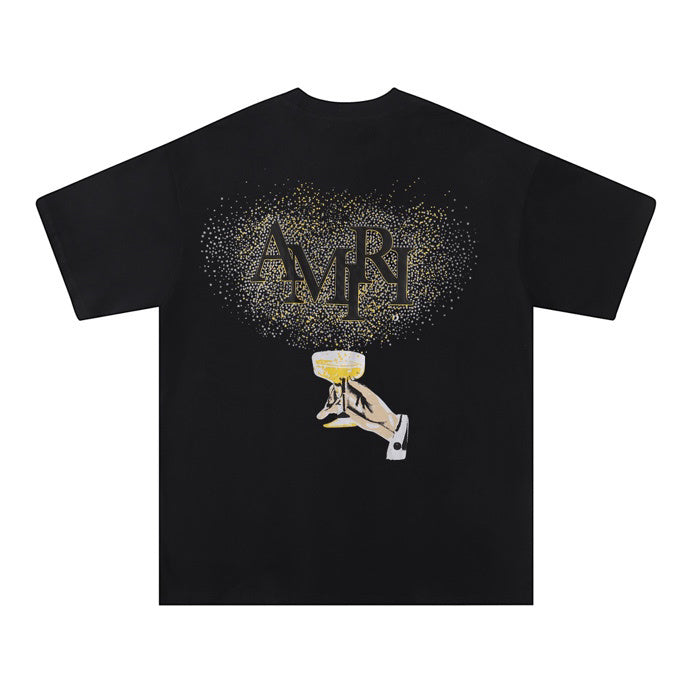 AMIRI CRYSTAL CHAMPAGNE TEE 'BLACK'