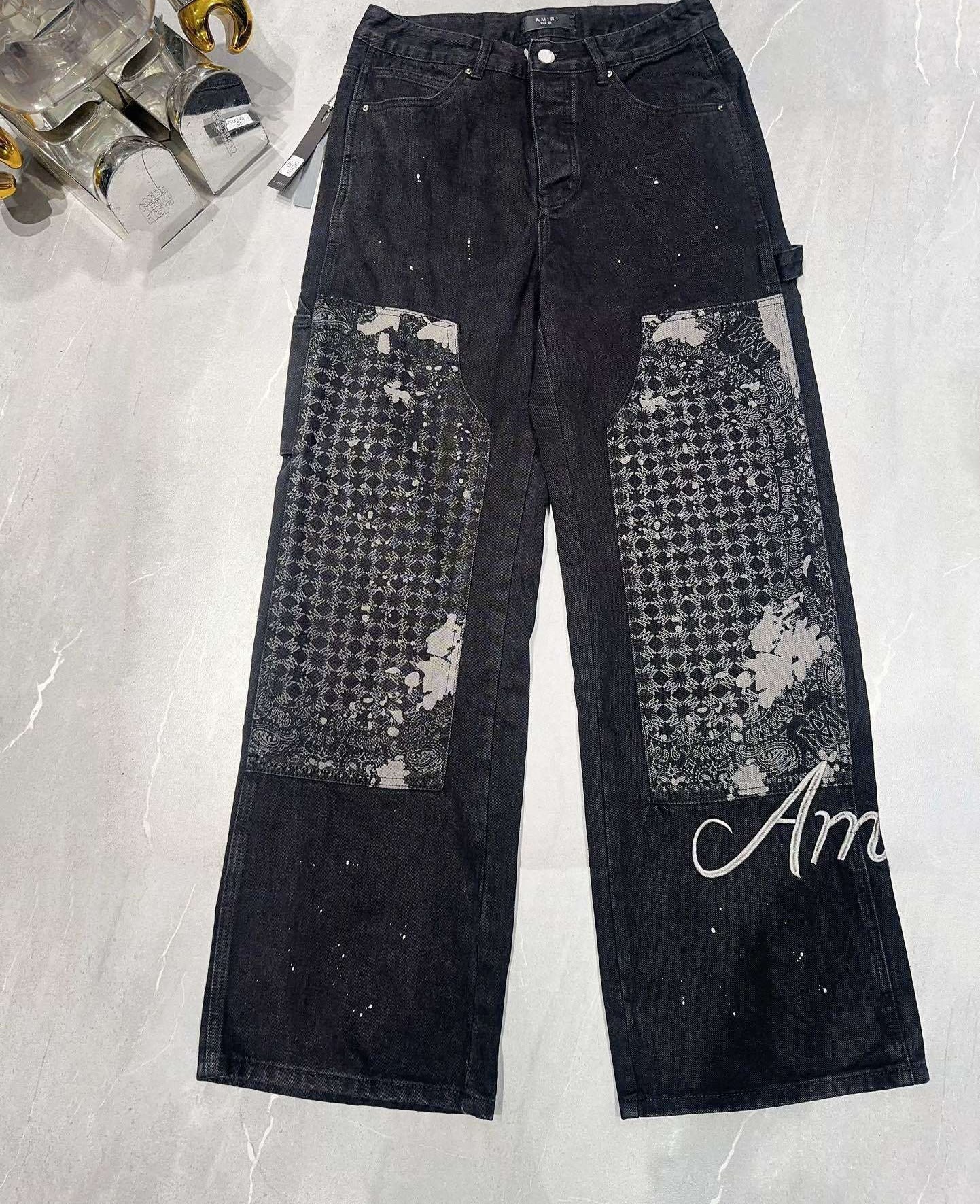 AMIRI BANDANA-PANEL CARPENTER JEANS